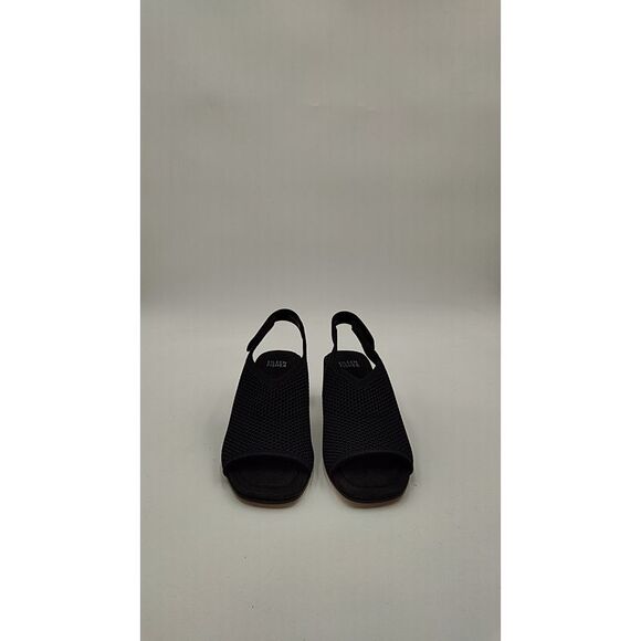 Eileen Fisher Women Trudy Knit Slingback Sandals Shoes Black 7 - Picture 2 of 3